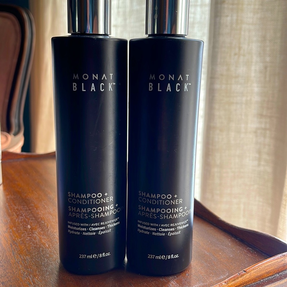 2 new w/seals monat Black Shampoo Conditioner 8 floz each